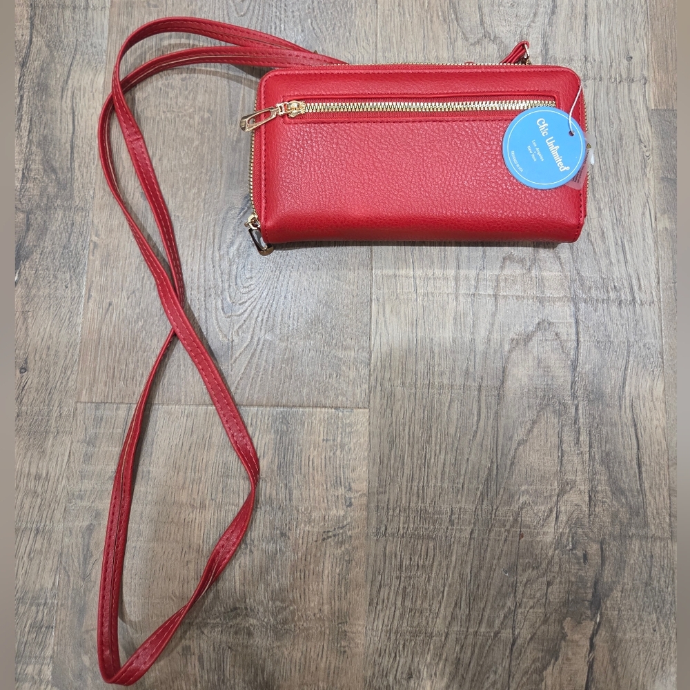 Chic Unlimited Red Synthetic Leather Crossbody Walket